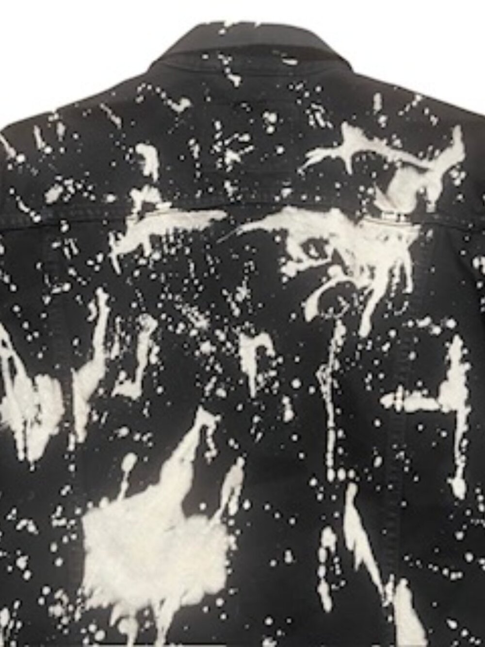 Levi’s Denim Jean‎ Jacket Adult MEDIUM Black Paint Splatter Unisex - Picture 11 of 12